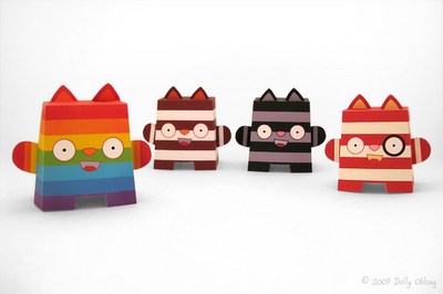 The Paper Cats: Sunnie, Ziggy, Tommie, and Bang Bang!